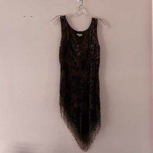 Vintage brown and burgundy Cache dress, size 10